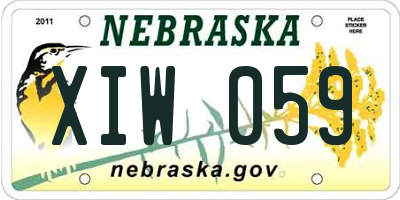 NE license plate XIW059