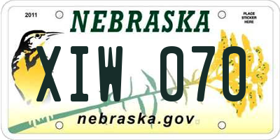NE license plate XIW070