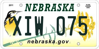 NE license plate XIW075