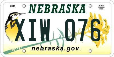 NE license plate XIW076