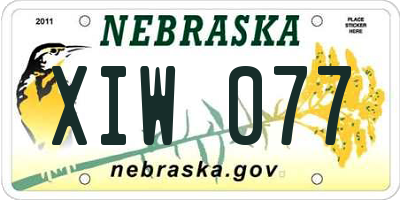 NE license plate XIW077