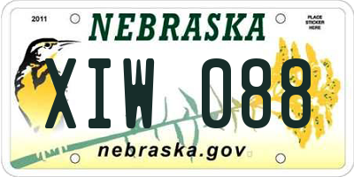 NE license plate XIW088
