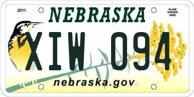 NE license plate XIW094