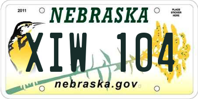NE license plate XIW104