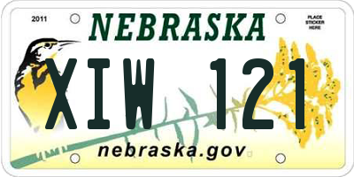 NE license plate XIW121