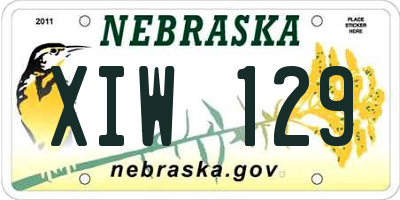 NE license plate XIW129