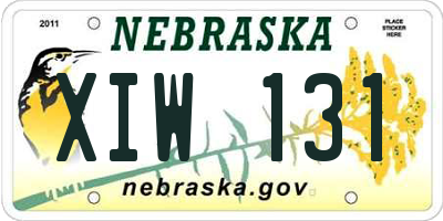 NE license plate XIW131