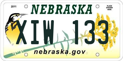 NE license plate XIW133