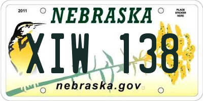 NE license plate XIW138