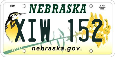 NE license plate XIW152