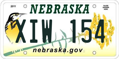 NE license plate XIW154