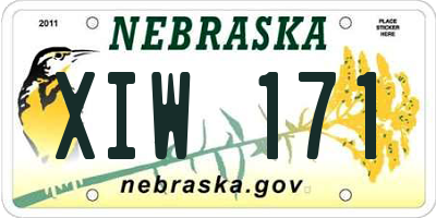 NE license plate XIW171