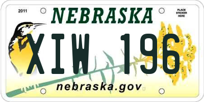 NE license plate XIW196