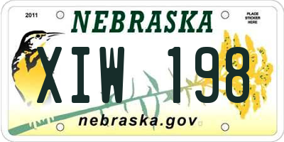 NE license plate XIW198
