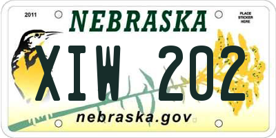 NE license plate XIW202
