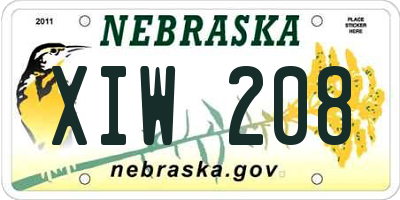 NE license plate XIW208
