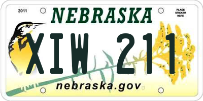 NE license plate XIW211
