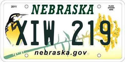 NE license plate XIW219
