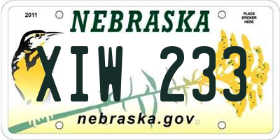 NE license plate XIW233