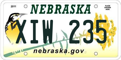 NE license plate XIW235