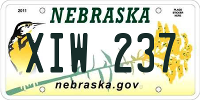 NE license plate XIW237