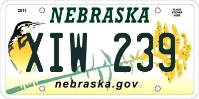NE license plate XIW239