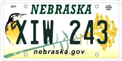 NE license plate XIW243