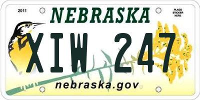 NE license plate XIW247