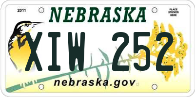 NE license plate XIW252