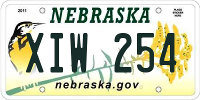 NE license plate XIW254