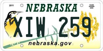 NE license plate XIW259
