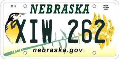 NE license plate XIW262