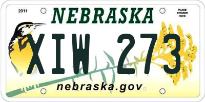 NE license plate XIW273