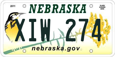 NE license plate XIW274