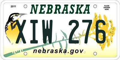 NE license plate XIW276
