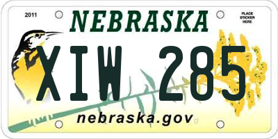 NE license plate XIW285