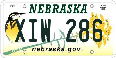 NE license plate XIW286