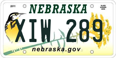 NE license plate XIW289