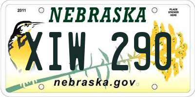 NE license plate XIW290