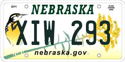 NE license plate XIW293