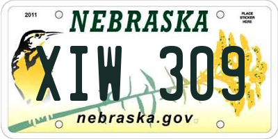 NE license plate XIW309