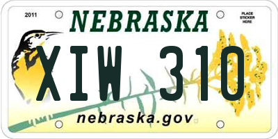 NE license plate XIW310
