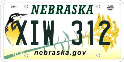 NE license plate XIW312