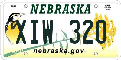 NE license plate XIW320
