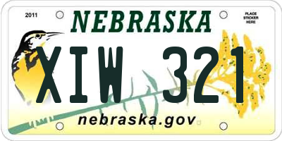 NE license plate XIW321