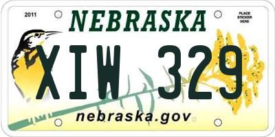 NE license plate XIW329