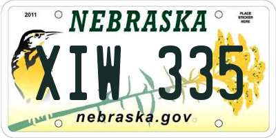 NE license plate XIW335