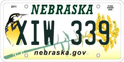 NE license plate XIW339