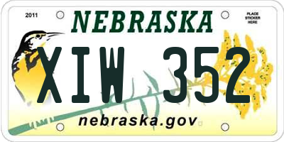 NE license plate XIW352