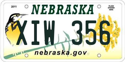 NE license plate XIW356